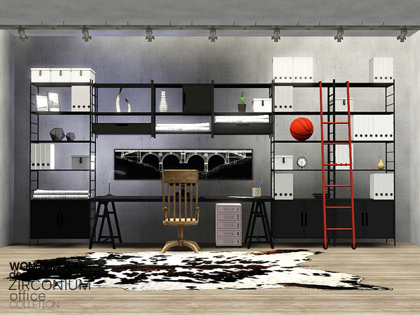 Sims 3 — Zirconium Office by wondymoon — - Zirconium Office - Wondymoon|TSR - Creations'2016 - Set Contains -Desk -Drawer