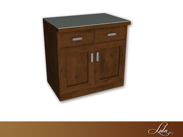 Sims 3 — Traditional Kitchen Counter Double Door by Lulu265 — Part of the Traditional Kitchen Set Fully CAStable