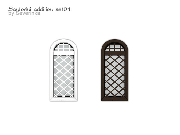 Sims 4 — Santorini - arched window small v04 by Severinka_ — Arched window small v01 From the set of 'Santorini addition