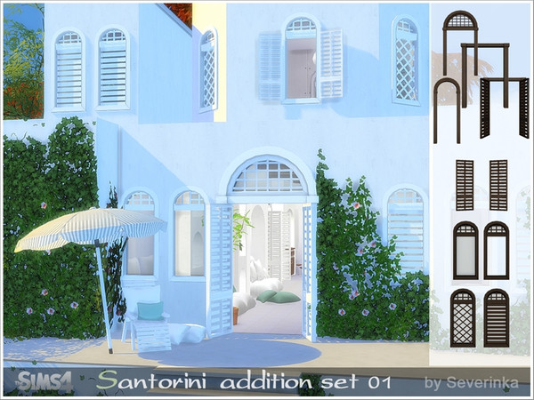 Sims 4 — Santorini addition set 01 by Severinka_ — An additional set of objects to build in the style of Santorini. 2