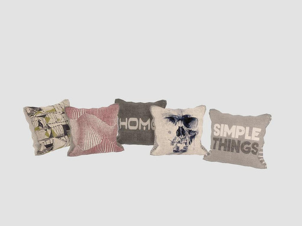 Sims 4 — Black White Dining - Pillow by ung999 — Black White Dining - Pillow Color Options : 5 Located at : Decor /