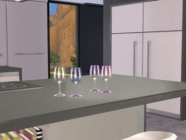 Sims 4 — Black White Dining - Wine Glass Empty by ung999 — Black White Dining - Wine Glass Empty Color Options : 4