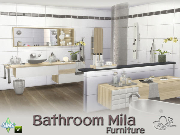 Sims 4 — Bathroom Mila by BuffSumm — Is there any way to cross borders between differnt worlds? With MILA you can easily