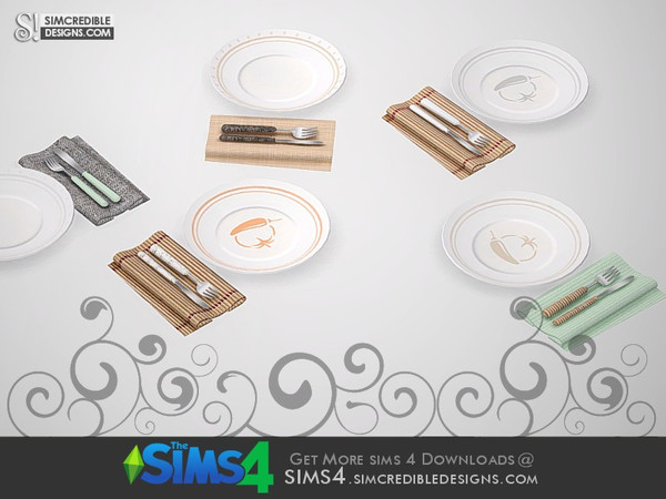 Sims 4 — Nature In Serving set by SIMcredible! — by SIMcredibledesigns.com available at TSR __________________ * 5 colors