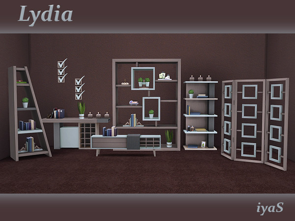 Sims 4 — Lydia set by soloriya — Simple, elegant and functional set for your modern house. Includes 11 objects. All