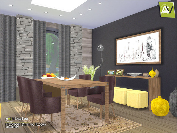 Sims 4 — Hoxton Dining Room by ArtVitalex — - Hoxton Dining Room - ArtVitalex@TSR, Jul 2016 - All objects three has a