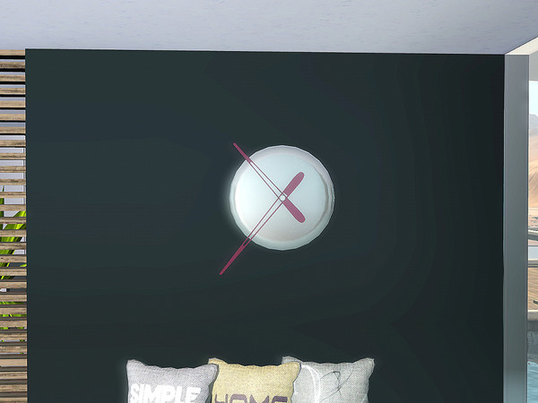 Sims 3 — Black White Dining - Wall Clock by ung999 — Black White Dining - Wall Clock Recolorable Channels : 4 Located at
