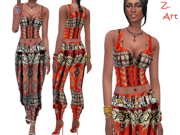 Sims 4 — Flair Set by Zuckerschnute20 — A fashionable set for summer with oriental flair :D 2 colors stand-alone