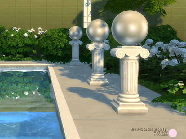 Sims 4 — Shining Globe Deco Sculpture Set by DOT — Shining Globe Deco Sculpture Set. 8 Shining Contemporary Globes in