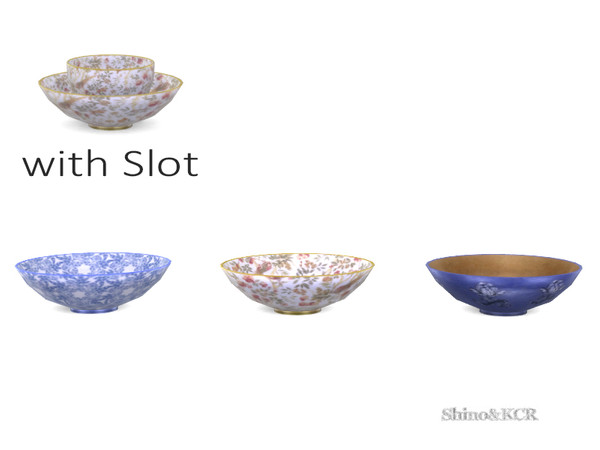 Sims 4 — French Quarter  - Bowl by ShinoKCR — Furniture in French Quarter Style has a Slot to place Bowl 2 in it