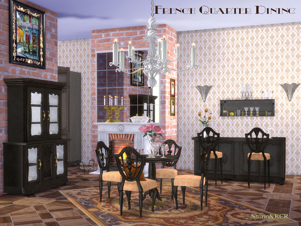 Sims 4 — French Quarter Dining by ShinoKCR — Part of the French Quarter Series: The Dining - Diningtable - Diningchair