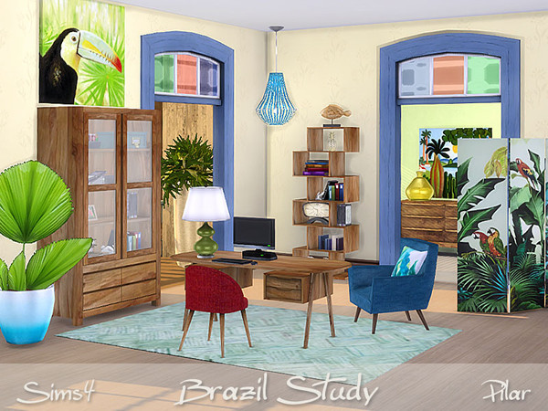 Sims 4 — Brazil Study by Pilar — Vibrant colors and exotic woods