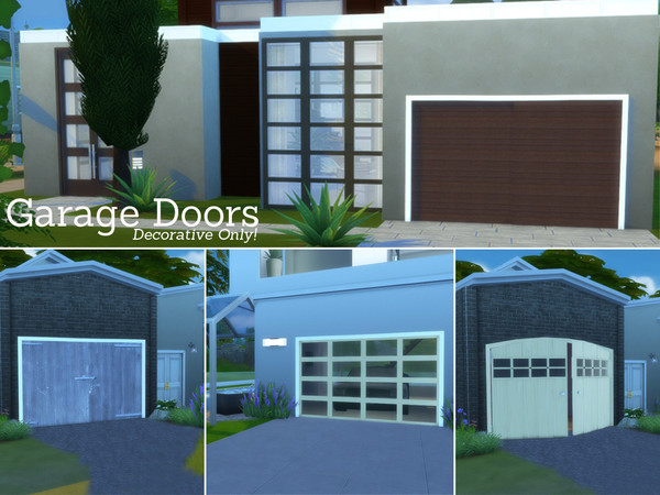 Sims 4 — Garage Doors Set by Angela — Here they are! Decorative Garage Doors for your Sims 4 homes. i made 2 5 tile