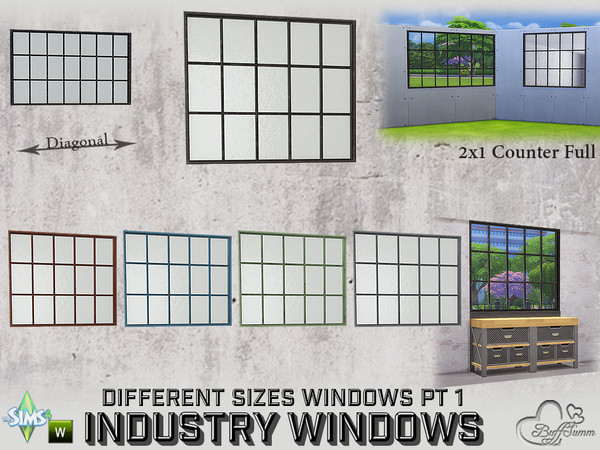 Sims 4 — Industry Windows 2x1 Counter by BuffSumm — Part of the *Build Industry Set* Created by BuffSumm @ TSR