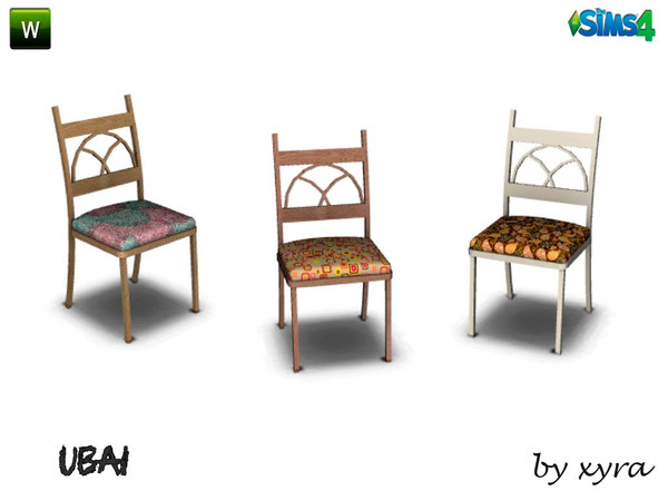 Sims 4 — xyra Ubai chair by xyra332 — chair, new mesh is in 3 different colors, belongs to the set Ubai