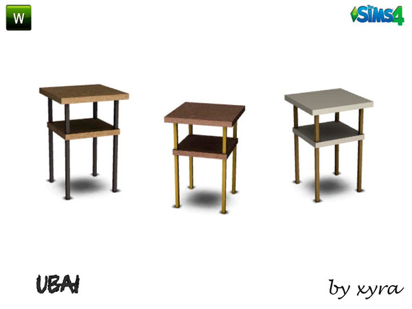 Sims 4 — xyra Ubai side table by xyra332 — side table, new mesh is in 3 different colors, belongs to the set Ubai