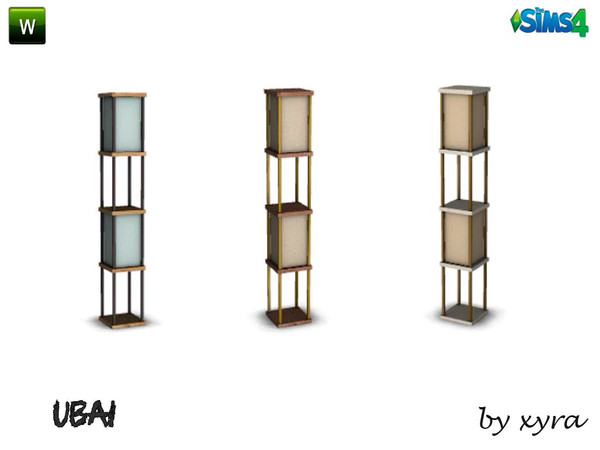 Sims 4 — xyra Ubai floor lamp by xyra332 — floor lamp, new mesh is in 3 different colors, belongs to the set Ubai