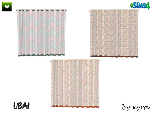 Sims 4 — xyra Ubai curtain by xyra332 — curtain, new mesh is in 3 different colors, belongs to the set Ubai