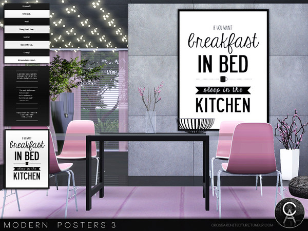 Sims 3 — Modern Posters 3 by Pralinesims — By Pralinesims