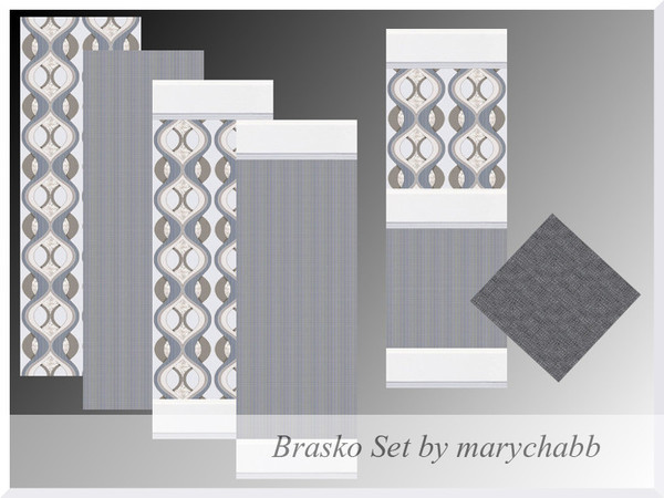 Sims 4 — Brasko Set by marychabb — For short / meduim / tall wall Kategory: wallpaper , carpet Walls - 5colors Floors - 1