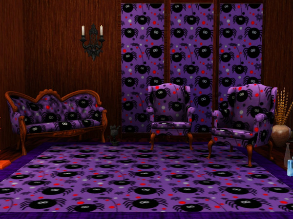Sims 3 — HPII-Halloween Spiders by allison731 — Halloween pattern with spiders. Channels: 4 Category: Themed