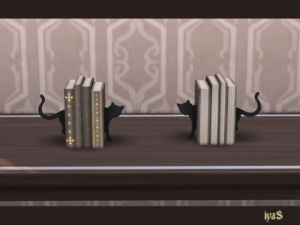 Sims 4 — Wings Books with a Cat Silhouette by soloriya — Four books with a cat silhouette. 1 color variation. Part of