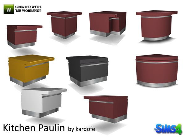 Sims 4 — kardofe_Kitchen Pauline_Island Counter by kardofe — Island of kitchen, in metal and melamine of high brightness,