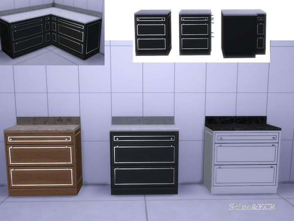 Sims 4 — Kitchen CliveC Cont - Counter Drawers by ShinoKCR — Contemporary Kitchen Furniture inspired by Clive Christian