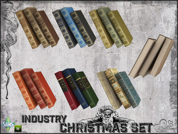 Sims 4 — X-Mas Industry Books v1 (left) by BuffSumm — Part of the *Industry Series*