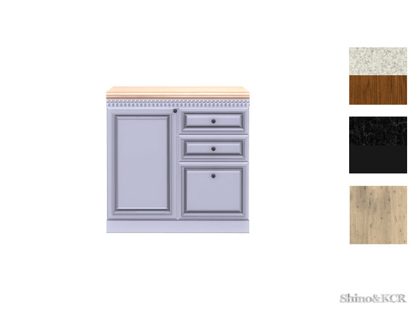 Sims 4 — Kitchen Julia - Counter Door 3 Drawers by ShinoKCR — Elegant Kitchen Furniture inspired by Clive Christian -