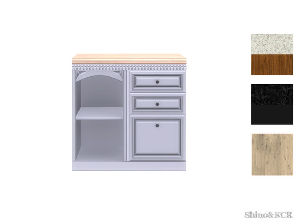 Sims 4 — Kitchen Julia - Counter Shelf by ShinoKCR — Elegant Kitchen Furniture inspired by Clive Christian - also in a