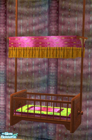 Sims 2 — Indian Inspired Nursery - Cradle by Simaddict99 — Recommended for use with babies only! hanging, hand-craved