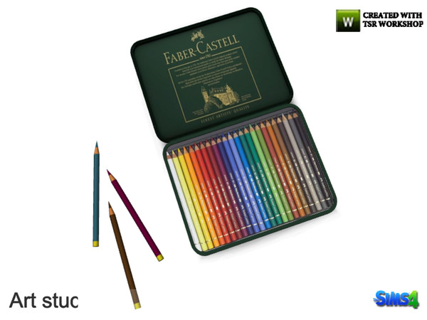 Sims 4 — kardofe_Art studio_Colored pencils by kardofe — Box of colored pencils, decorative 