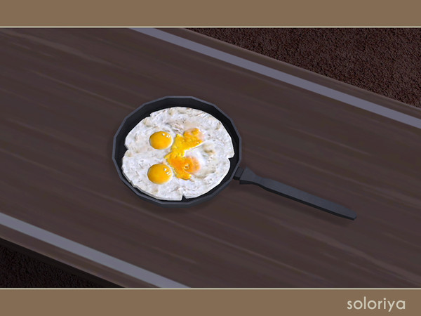 Sims 4 — Snack Time Scrambled Eggs by soloriya — Scrambled eggs in a frying pan. Part of Snack Time. 1 color variation.