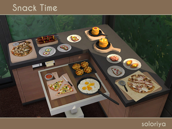 Sims 4 — Snack Time by soloriya — Delicious set for you kitchen or dining room. Includes 14 decorative objects. Each
