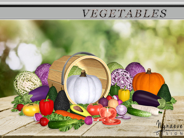Sims 3 — Vegetables by NynaeveDesign — Feed the imagination of your sims with this colorful vegetable set. Set includes: