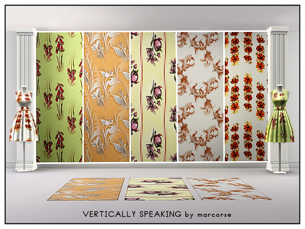 Sims 3 — Vertically Speaking_marcorse by marcorse — Five patterns with a vertical design. All are found in Fabrics,