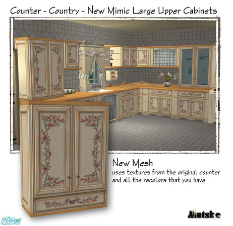 Sims 2 — Upper Cabinets Large - Doors Drawer by Mutske — New mesh, uses the textures from the original counter. Seasons