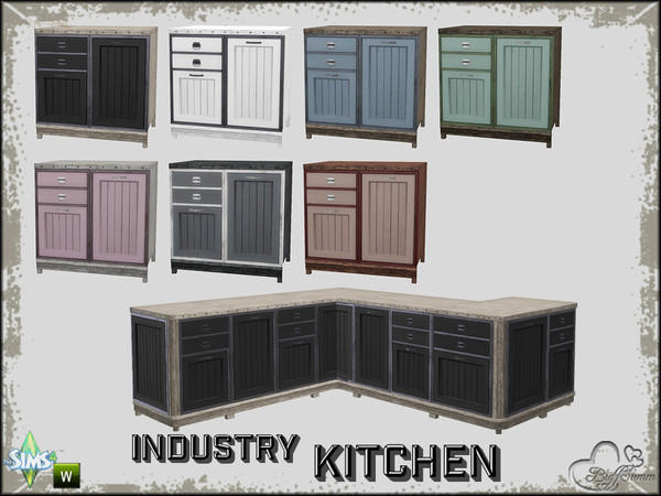 Sims 4 — Kitchen Industry Counter v1 by BuffSumm — Part of the *Industry Series*