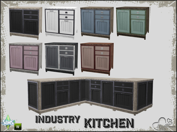Sims 4 — Kitchen Industry Counter v2 by BuffSumm — Part of the *Industry Series*