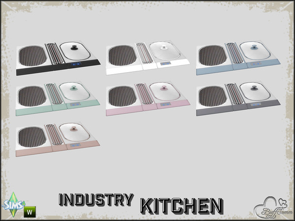 Sims 4 — Kitchen Industry Cooktop Deco v1 by BuffSumm — Part of the *Industry Series*