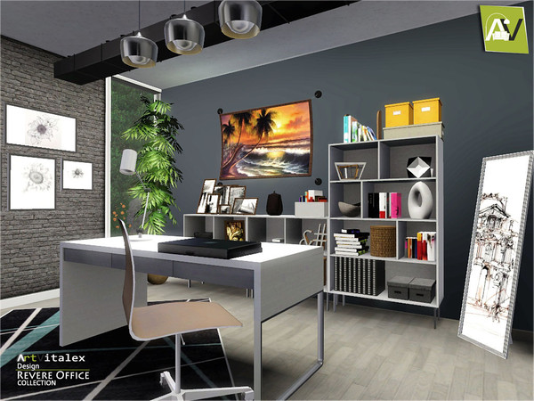 Sims 3 — Revere Office by ArtVitalex — - Revere Office - ArtVitalex@TSR, Feb 2017 - All objects are recolorable - Revere