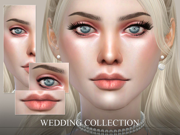 Sims 4 — Wedding Makeup Set by Pralinesims — Natural makeup collection in nude colors. All genders, all ages.