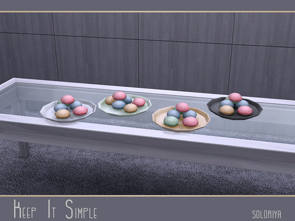 Sims 4 — Keep It Simple Cookies by soloriya — Six round cookies on a plate. Part of Keep It Simple set. 4 color