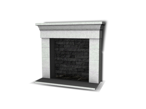 Sims 4 — Whitby Dining Fireplace by Angela — Whitby Dining Fireplace. Concrete and Stone fireplace