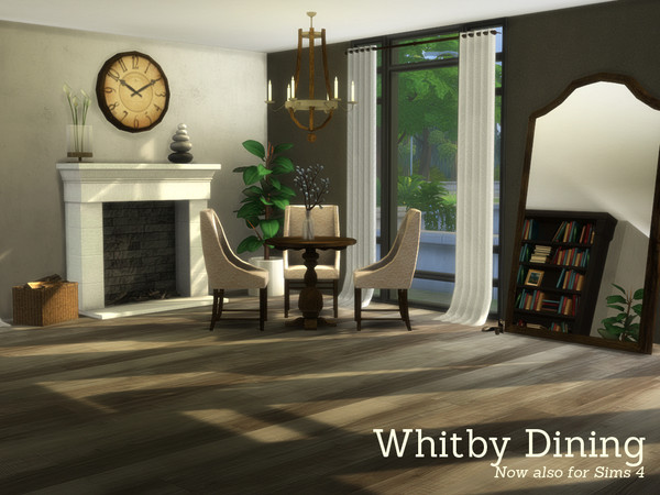 Sims 4 — Whitby Dining by Angela — Whitby Dining set, classic wooden diningset for Sims 4. This set contains the