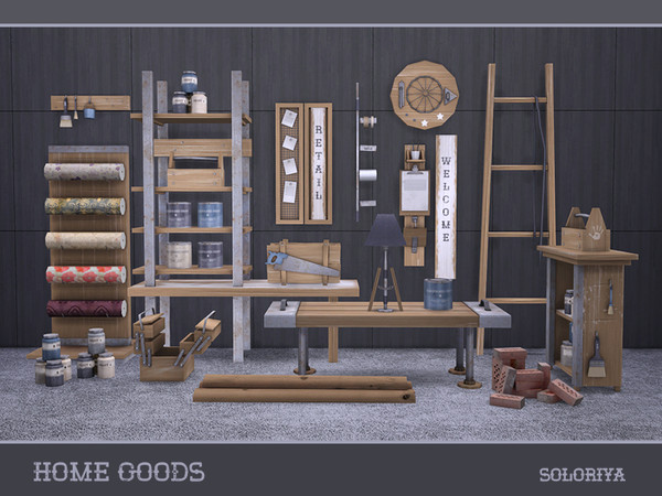 Sims 4 — Home Goods by soloriya — This set has everything for renovation of your house. 2 color variations. English and