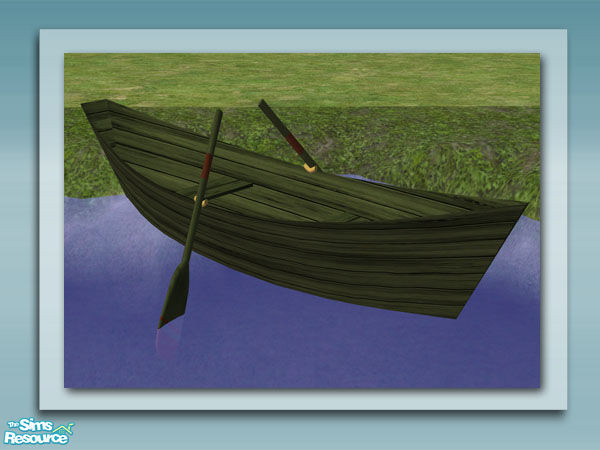 Sims 2 — Row Boat - Green by Shakeshaft — Part of a set of plants and decorations to bring your ponds to life, all