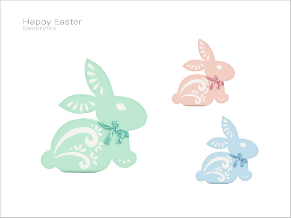 Sims 4 — [Happy Easter] - rabbit 03 light colors by Severinka_ — Decorative rabbit 03 light colors From the set 'Happy