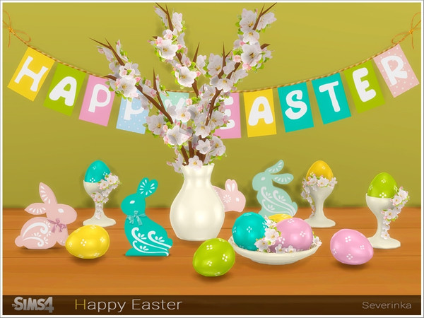 Sims 4 — Happy Easter by Severinka_ — Set of Easter decor for decorating the living room / dining room / kitchen The set